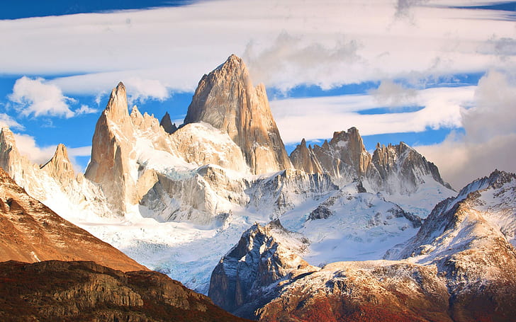 landscape, nature, Fitz Roy, mountains, Andes, HD wallpaper