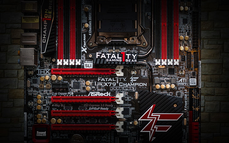 red and black Fatality computer motherboard, beauty, fee, electronics, HD wallpaper