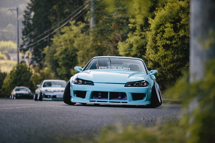 S15, Silvia, Nissan, Blue, Stance, Low, Nation, mode of transportation HD wallpaper