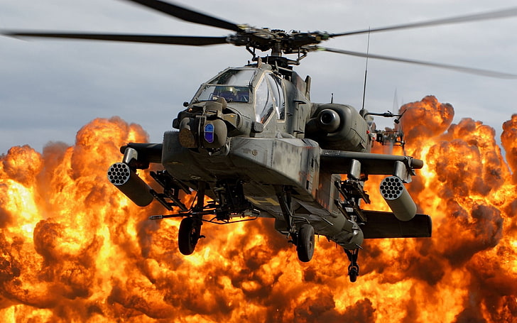 military, helicopters, AH-64 Apache, vehicle, armed forces, HD wallpaper