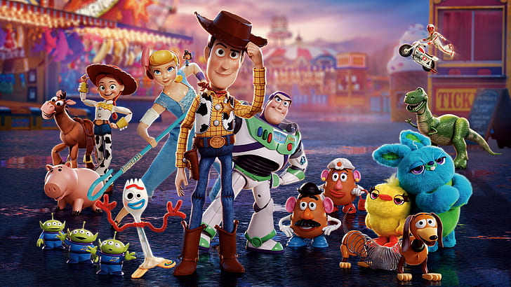 Movie, Toy Story 4, Bo Peep, Buzz Lightyear, Forky (Toy Story), HD wallpaper