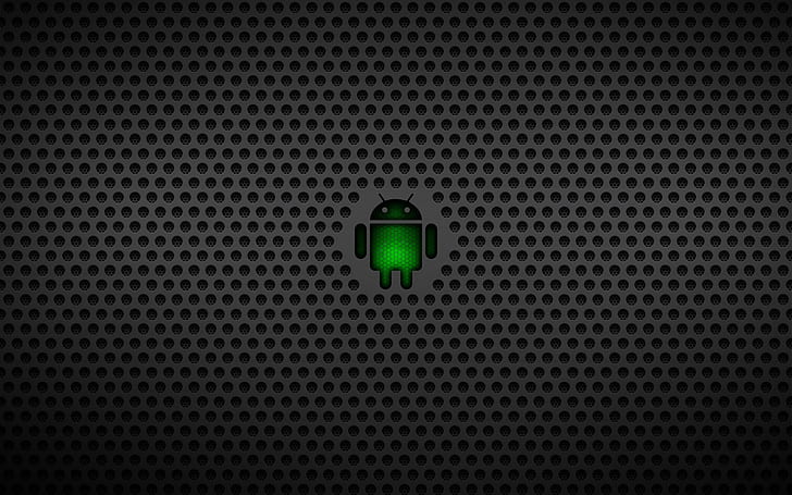 Android Textured, background, black, android logo, HD wallpaper
