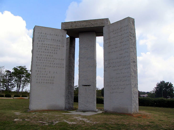 The Georgia Guidestones, monument, architecture, other, nature and landscapes, HD wallpaper