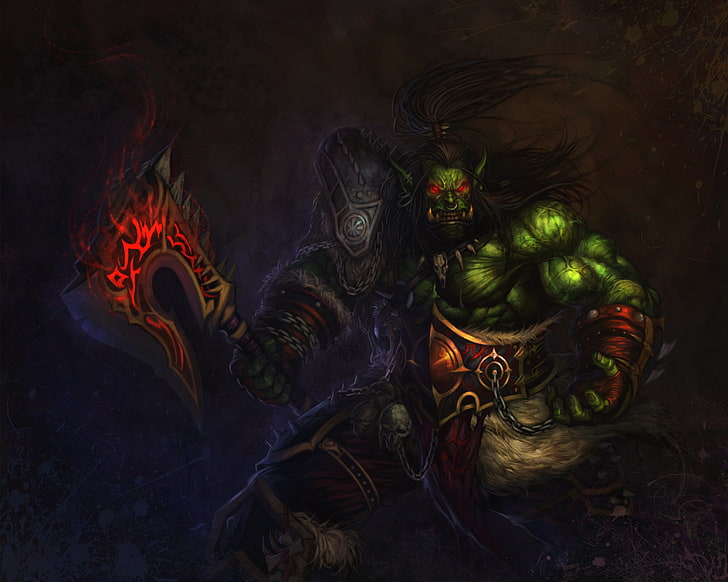 Warcraft troll wallpaper, Warrior, WoW, Orc, World of warcraft, HD wallpaper