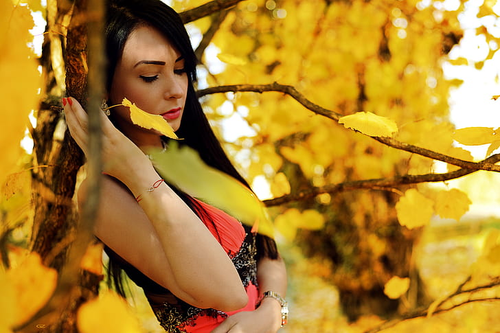 women, model, 500px, Giovanni Zacche, women outdoors, yellow, HD wallpaper