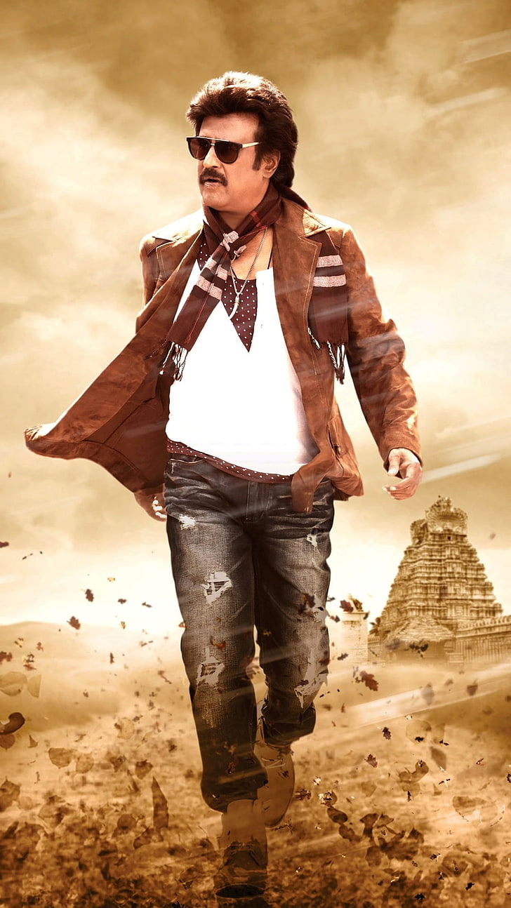 Lingaa 2014, men's black distressed jeans, Movies, Bollywood Movies
