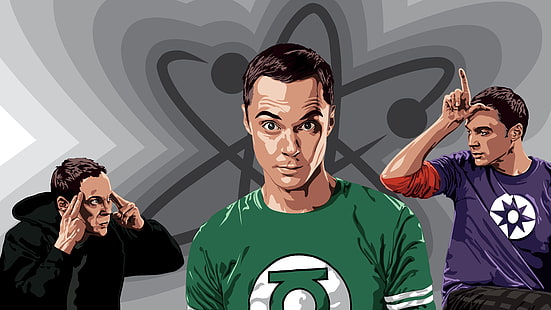 HD wallpaper: green Lantern crew-neck shirt, Sheldon Cooper, The Big Bang  Theory | Wallpaper Flare