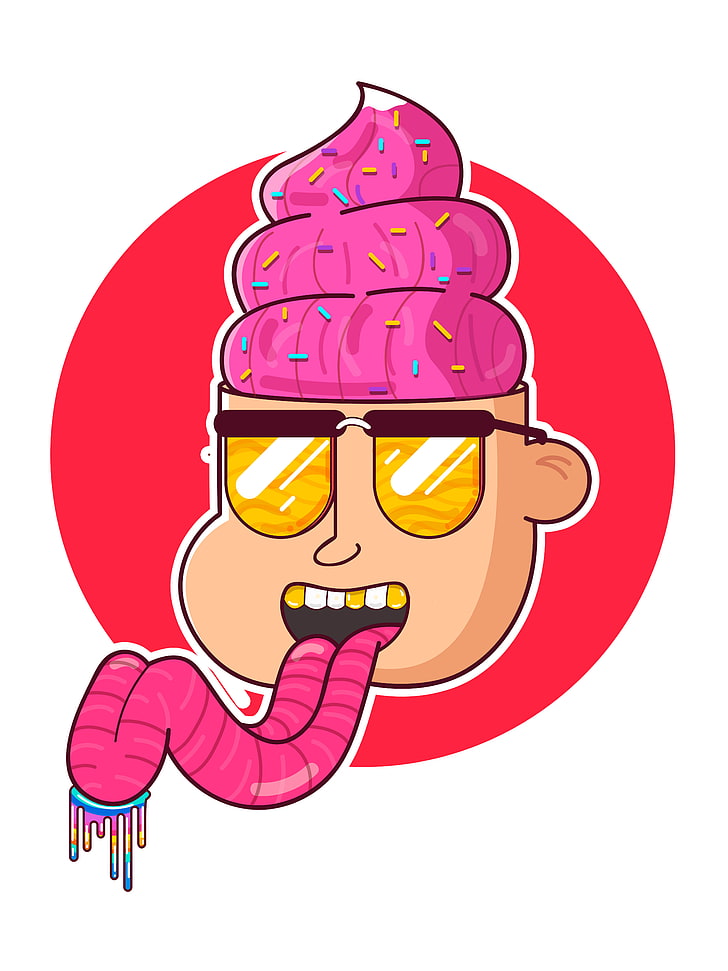 illustration, Candyman, food and drink, pink color, refreshment