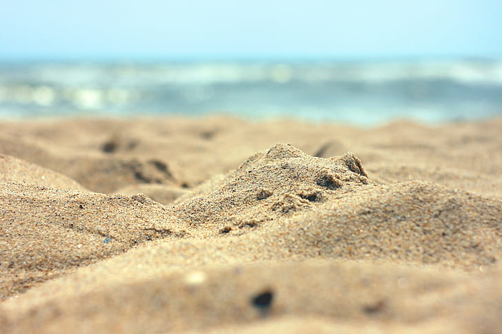 Beach sand, Macro, Sea, water, summer, Nature, landscape, waves, HD wallpaper