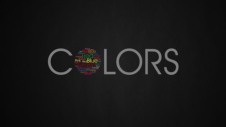 Colors logo, typography, colorful, dark background, text, black background, HD wallpaper