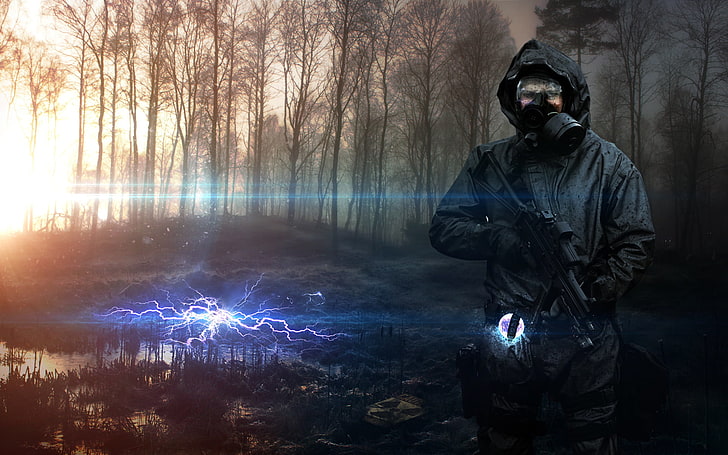 man in black suit jacket painting, S.T.A.L.K.E.R., S.T.A.L.K.E.R.: Shadow of Chernobyl