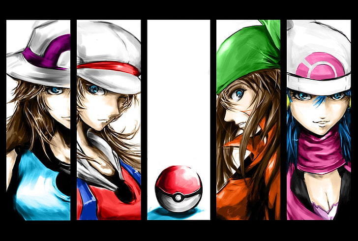 Pokemon illustration collage, anime, Pokémon, Poké Balls, May (pokemon), HD wallpaper