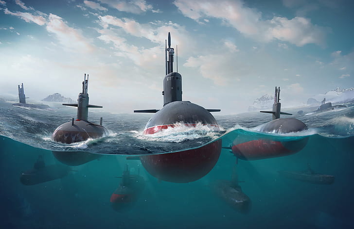 HD wallpaper: The ocean, Sea, The game, Submarine, Boats, Art, Submarines |  Wallpaper Flare