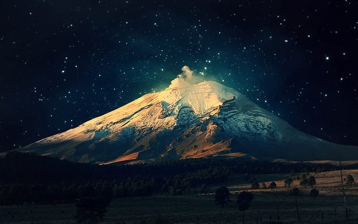 mountains landscapes nature winter snow trees stars deviantart lions mac os x skyscapes xddhx 192 Nature Mountains HD Art