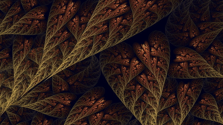 blue and brown floral area rug, abstract, fractal, digital art