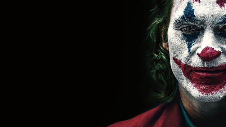 face, Joker, black background, makeup, Joaquin Phoenix, HD wallpaper
