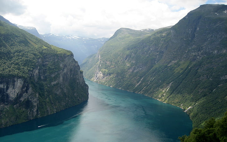 landscape, nature, mountains, Norway, fjord, Geiranger, Geirangerfjord, HD wallpaper