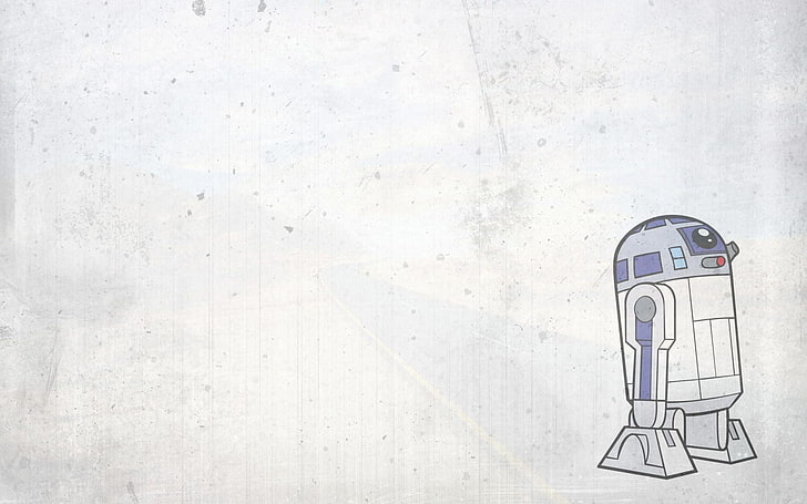 Star Wars, R2-D2, minimalism, no people, copy space, wall - building feature, HD wallpaper