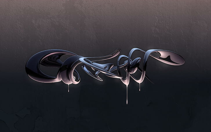 Liquid metal sculpture, 3d, 2560x1600, HD wallpaper