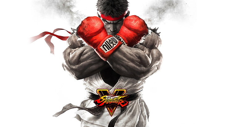 Street Fighter Ryu illustration, Ryu (Street Fighter), white background, HD wallpaper