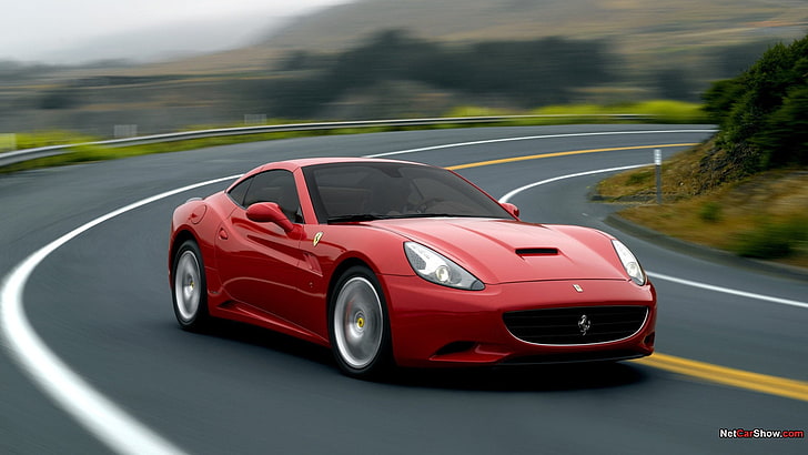 red and black convertible coupe, Ferrari California, car, mode of transportation