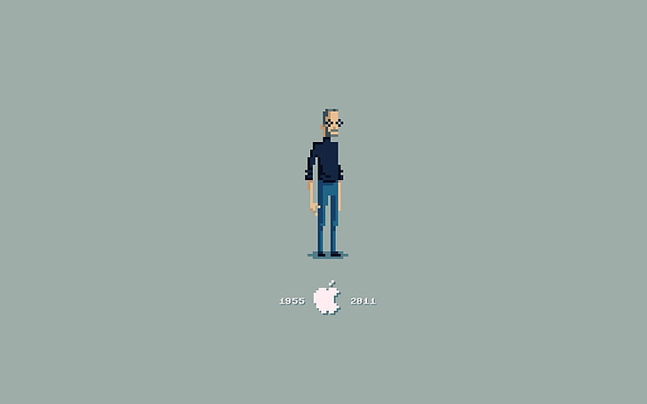 man wearing black top and blue pants clip art, Steve Jobs, Apple Inc., HD wallpaper