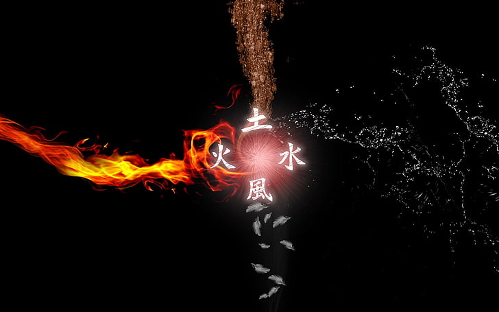 water fire earth wind elements avatar the last airbender digital art black background avatar the l Space Planets HD Art