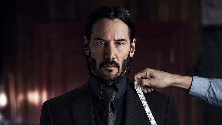 Keanu Reeves, hand, costume, tie, jacket, action, crime, fitting, HD wallpaper