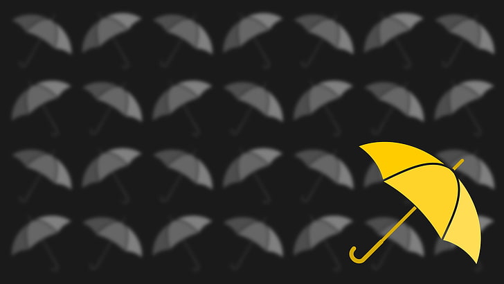 yellow umbrella graphic wallpaper, How I Met Your Mother, Ted Mosby
