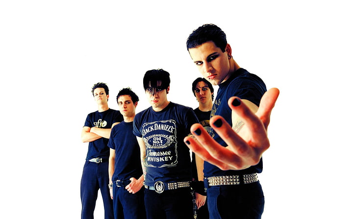 Avenged Sevenfold Band, men's blue Jack Daniel's crew-neck t-shirt