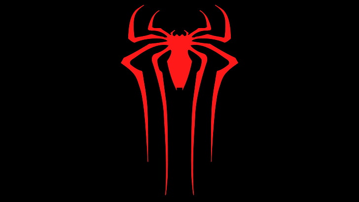 spiderman, superheroes, logo, 4k, 5k, 8k, hd, dark, black background, HD wallpaper