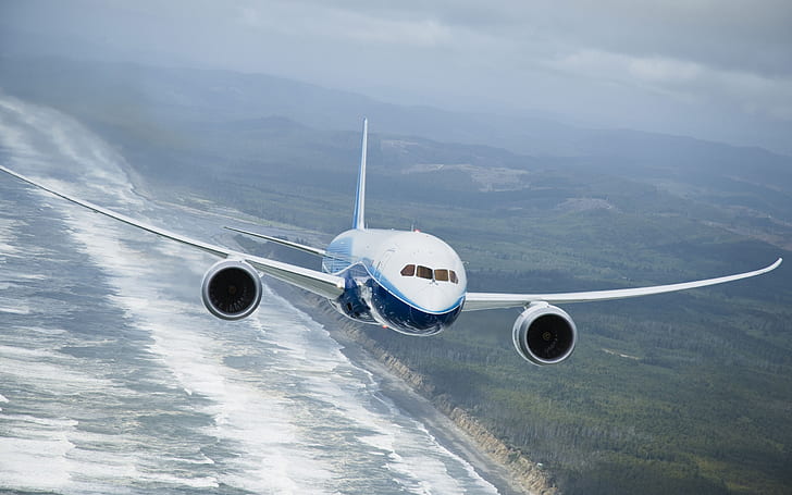 Boeing 787 dreamliner flying, HD wallpaper