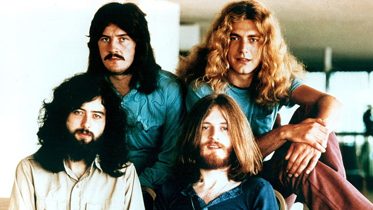 Led Zeppelin, music, men, group of people, young adult, portrait, HD wallpaper