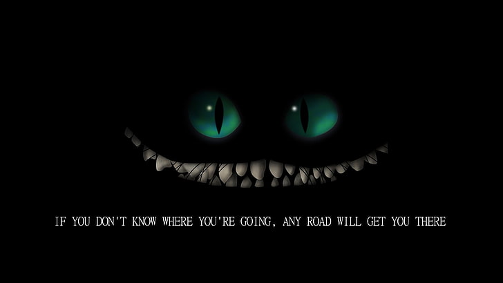 Cheshire Cat, eyes, dark, typography, human body part, technology, HD wallpaper