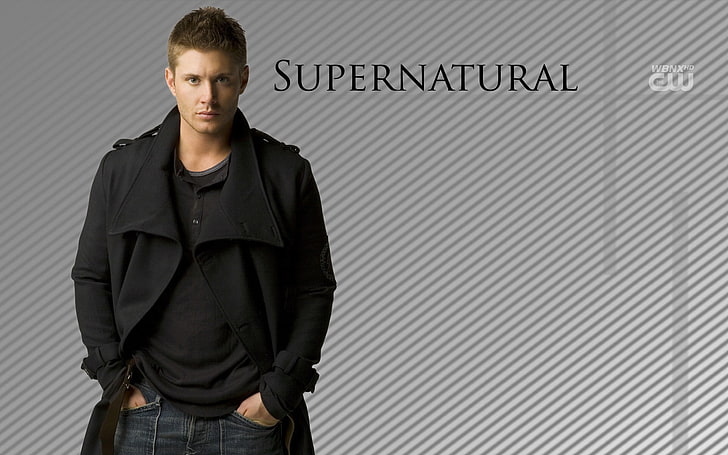 men's black trench coat, series, supernatural, Jensen ackles