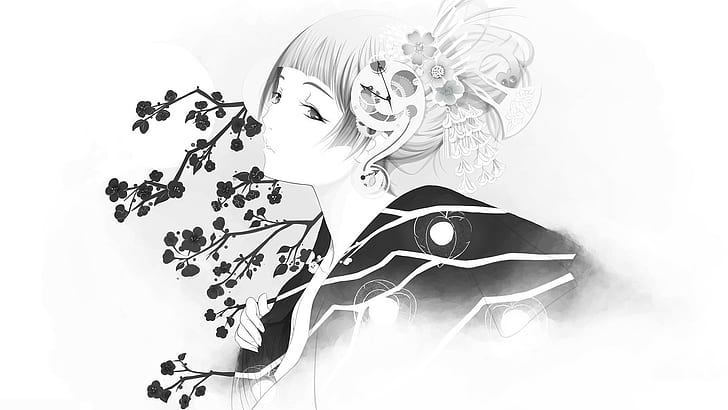 kimono, anime girls, arts culture and entertainment, women, HD wallpaper