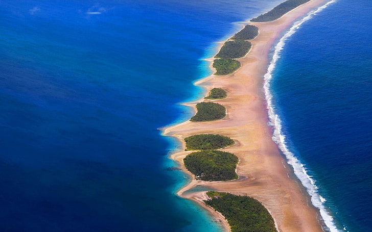 nature, landscape, atolls, beach, tropical, sea, Eden, French Polynesia, HD wallpaper