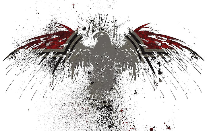 eagle logo, Photoshop, close-up, wet, nature, no people, white background