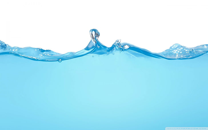 body of water illustration, liquid, digital art, blue, splashing, HD wallpaper
