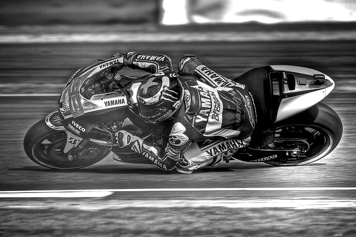 race, motorcycle, Yamaha, Jorge Lorenzo, HD wallpaper