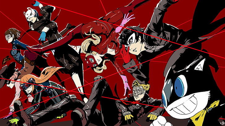 Persona, Persona 5, Akira Kurusu, Anime, Ann Takamaki, Futaba Sakura, HD wallpaper
