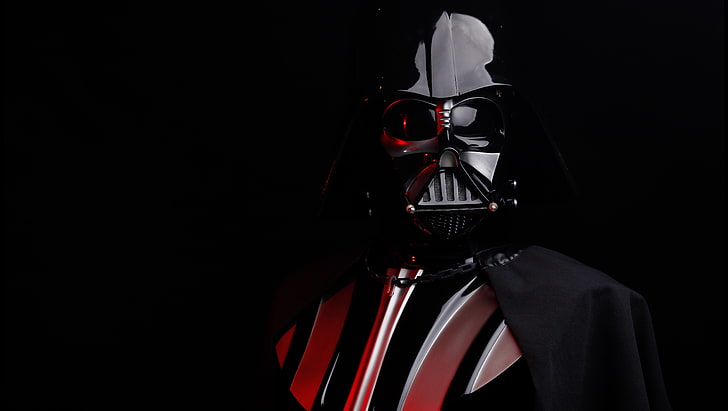 Darth Vader, Star Wars, Sith, black background, studio shot, one person