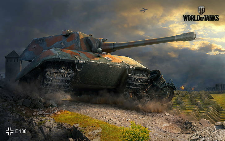 E100 world of tanks, other games