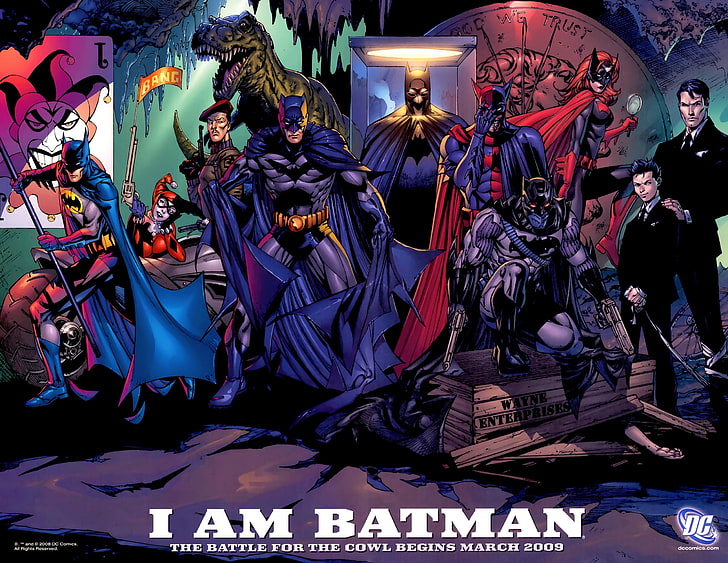 Batman illustration, Harley Quinn, hero, superhero, comics, artwork, HD wallpaper