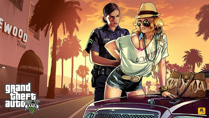 Gr Theft Auto 5, grand theft auto 5 poster, video games, 2013, HD wallpaper