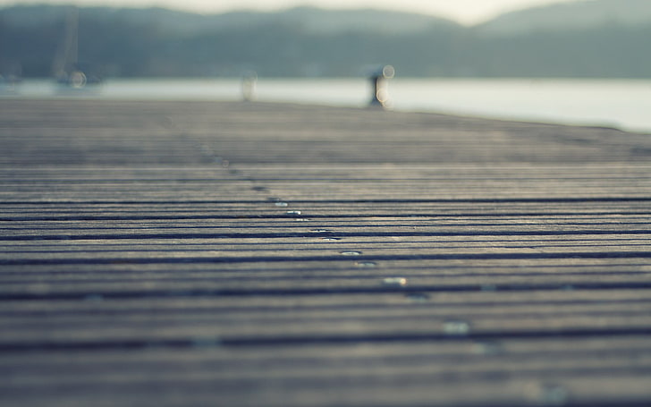 selective focus photography of wooden sea dock during daytime, HD wallpaper