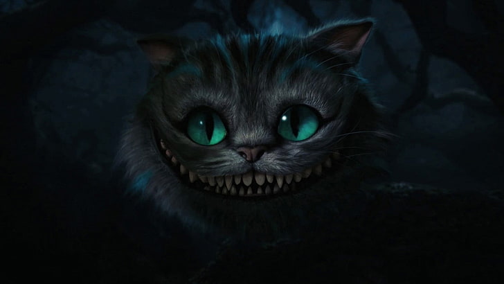 Cheshire cat illustration, movies, Alice in Wonderland, portrait