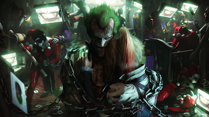 Harley Quinn and The Joker fanart, Urbanator, Batman: Arkham Knight, HD wallpaper