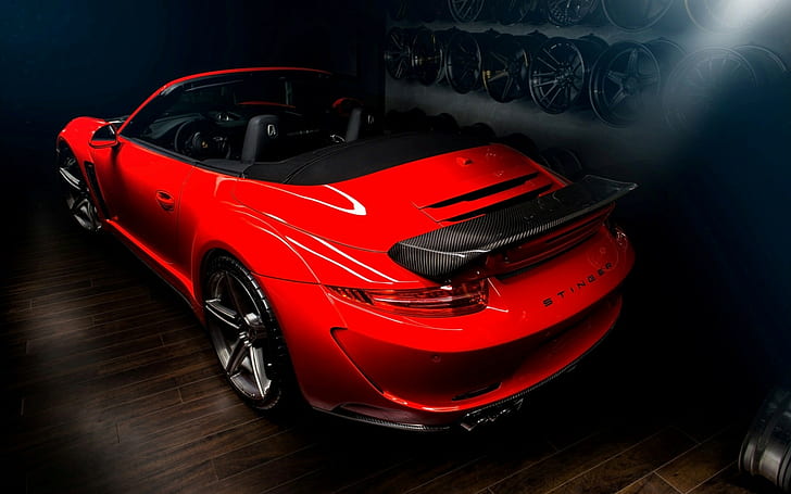 TopCar, Porsche, Porsche 991 Carrera Stinger, red cars, HD wallpaper