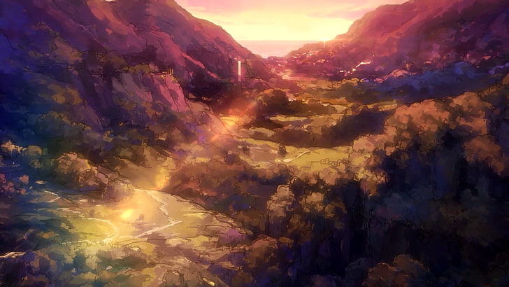Dolina izlazuceg sunca Canyon-anime-valley-ravine-wallpaper-preview